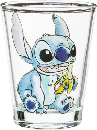 Miniatura 4 de Silver Buffalo Disney Lilo and Stitch Poses con fruta, helado y corazón, paquete de 4 mini vasos, 1.5 onzas Lilo y Stitch Comida y amor