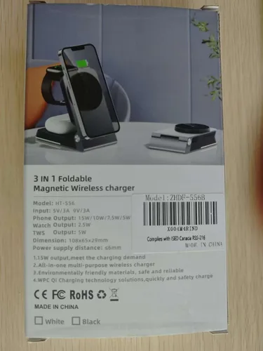 Miniatura 8 de Cargador inalámbrico plegable 3 en 1 - Estación de carga inalámbrica magnética para soporte de cargador Apple Magsafe con luz, soporte de carga