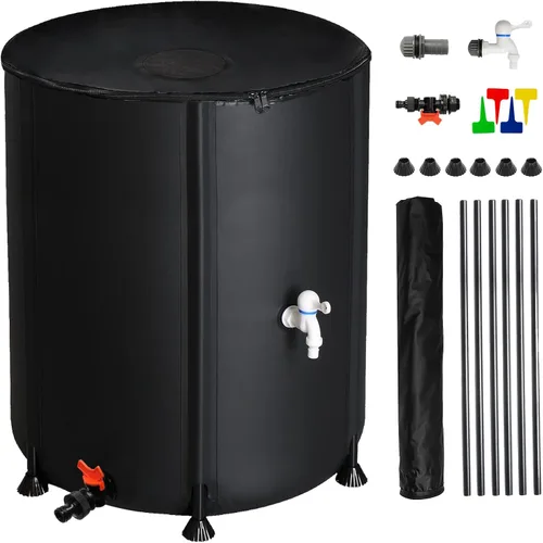 Depósito de agua plegable de 50 galones, tanque de almacenamiento de agua portátil, sistema de recolección de agua de lluvia, contenedor de captador