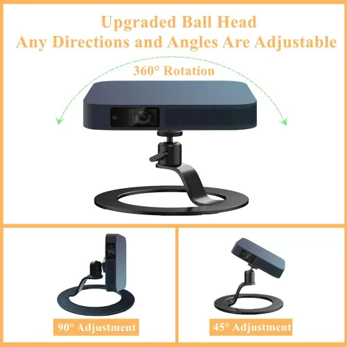 Miniatura 2 de Soporte de aluminio para proyector, base de montaje para proyector de escritorio, ángulo de cabeza esférica, soporte de mesa ajustable de 360 grados