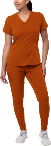Adar Pro - Conjunto moderno de ropa quirúrgica atlética para mujer, Camiseta quirúrgica moderna con cuello en V y pantalones quirúrgicos de yoga y
