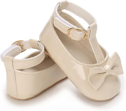 Miniatura 4 de COSANKIM Zapatos planos Mary Jane para bebés y niñas, suela de goma antideslizante, zapatos de vestir de princesa para boda