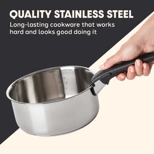 Miniatura 4 de T-fal Ingenio Expertise - Juego de utensilios de cocina de acero inoxidable, 4 piezas, inducción, apto para horno, utensilios de cocina apilables