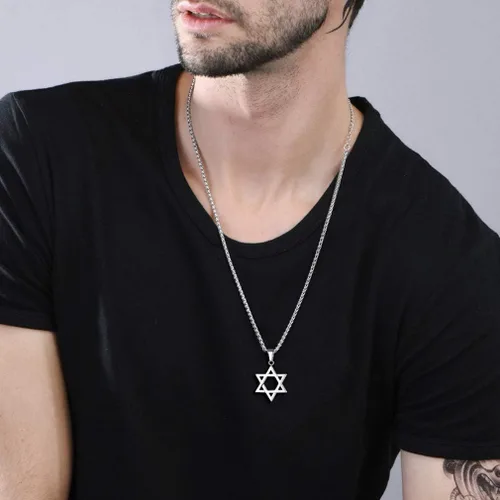 Miniatura 3 de FaithHeart Magen David - Collar con colgante de estrella de David de acero inoxidable joyería judía para mujeres y hombres el sello de Salomón