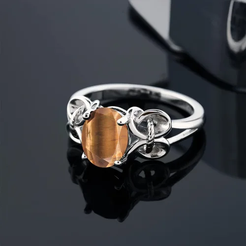 Miniatura 26 de Gem Stone King Anillo de compromiso ovalado con piedra natal para mujer, plata de ley 925, ovalado de 0.354 x 0.276 in, anillo de compromiso