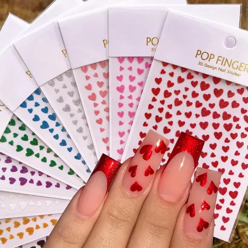 Miniatura 18 de Calcomanías de uñas de gato, 8 hojas de calcomanías autoadhesivas 3D con diseño de gato dorado, plateado, negro, blanco, para niños, niñas, mujeres
