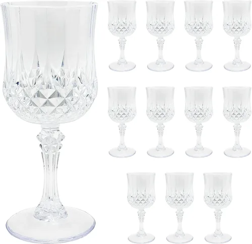 Miniatura 11 de 24 piezas de copas de vino de plástico negro, copas de vino de plástico reutilizables, copa negra tipo cáliz, vasos duraderos y resistentes que se