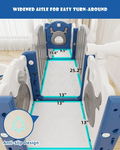 Miniatura 4 de XJD Juego de Tobogán 13 en 1 para Niños Pequeños, Tobogán para Niños de 1+ Años, Nueva Actualización con Set de Golf, Aro de Baloncesto, Pizarra