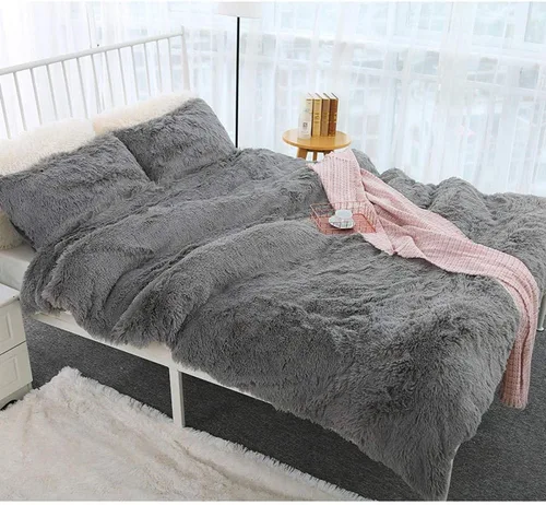 Miniatura 11 de Manta elegante de felpa suave en la cama, manta cálida de piel sintética, color gris, arcoíris, para cama, sofá, manta negra, 17.7 x 17.7 in