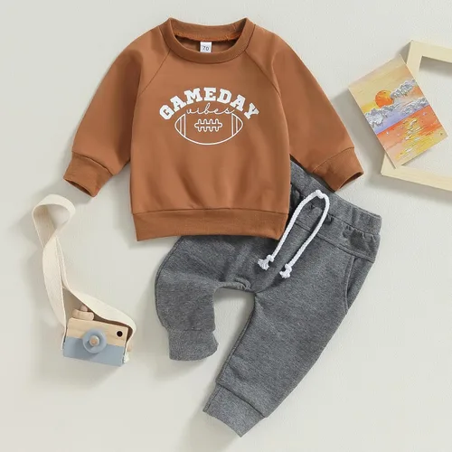 Miniatura 2 de FYBITBO Conjunto de sudadera de manga larga y pantalones para bebé niño