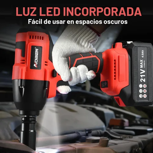 Miniatura 6 de AOBEN Llave de impacto inalámbrica de 1/2 pulgada, Kit de pistola de impacto eléctrica, Máximo 600N.M/450Ft-lbs Alto torque, Destornillador