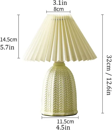Miniatura 2 de Lámpara de escritorio china retro plisada luz de escritorio decoración de sala de estar, lámpara de mesita de noche, utilizada para sala de estudio