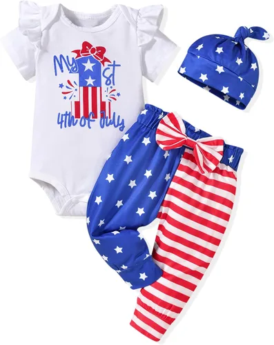 Miniatura 49 de fioukiay Conjunto de ropa de verano para bebés y niñas recién nacidas prematuros, mameluco, pantalones, diadema, conjunto de ropa para el verano