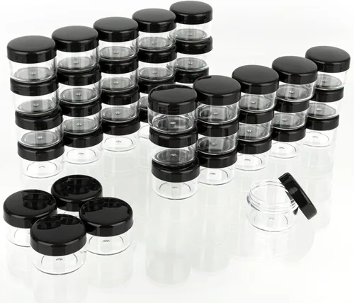 Miniatura 19 de 5 Gramos Contenedores de Muestra con Tapas, 25 Piezas Mini Contenedores de Maquillaje, Contenedores Cosméticos de Viaje de Plástico Vacío