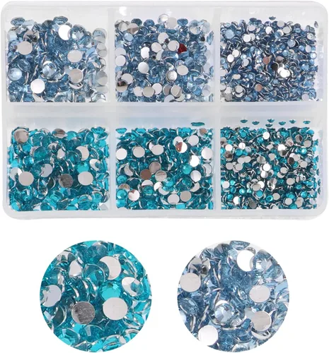 Miniatura 20 de 15000 diamantes de imitación con parte trasera plana para manualidades, cristales de colores mixtos de 0.118 pulgadas, gemas de resina con purpurina
