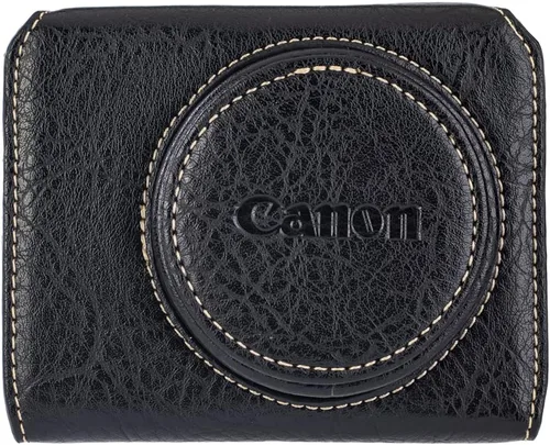 Miniatura 3 de Funda de piel sintética premium para cámara de cuerpo completo para Canon PowerShot G7 X Mark II/Mark III G7X2 G7X3 con correa para el cuello (negro)