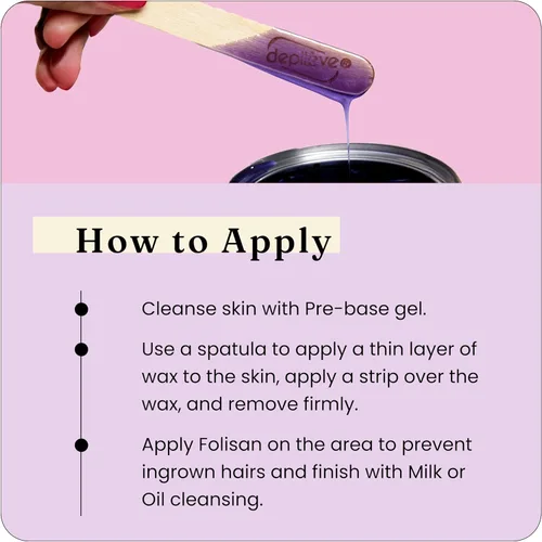 Miniatura 5 de Depileve Tira de cera para depilación - Cera de colofonia de lavanda para pieles sensibles - cuerpo completo - Ideal para áreas delicadas - Tira