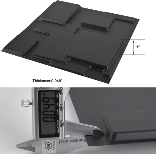 Miniatura 94 de Art3d Panel de Pared de Diamante 3D de PVC Dentado a Juego-Negro Mate, para Decoración Interior Residencial y Comercial Diamante mate negro