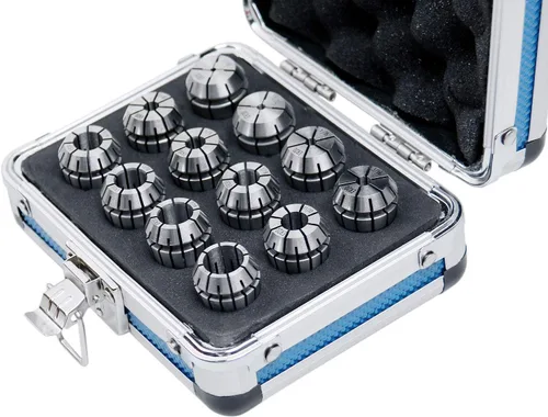 Miniatura 3 de Accusize Industrial Tools Juego de 12 pinzas Er-20, tamaño de 1/16 pulgadas hasta 1/2 pulgadas en caja de aluminio fuerte ajustada, 0223-0799