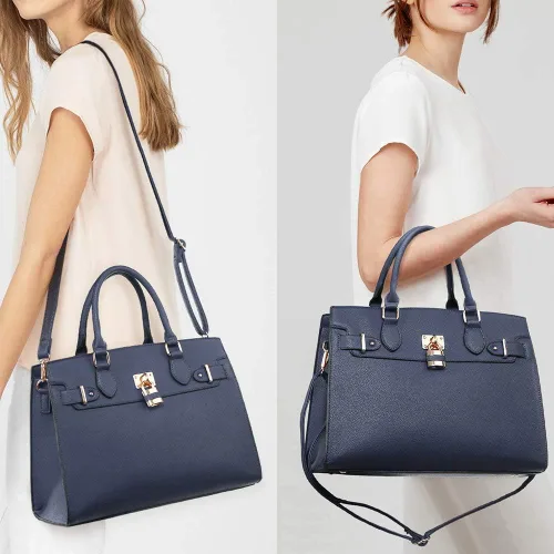 Miniatura 2 de Bolso de mano y bolsos para mujer con asa superior de avestruz bolsa de trabajo con cartera