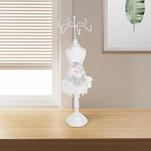 Miniatura 5 de OSALADI Mannequin Jewelry Display Stand Large Necklace Organizer with Earring and Bracelet Storage Rack for Retail and Home Use