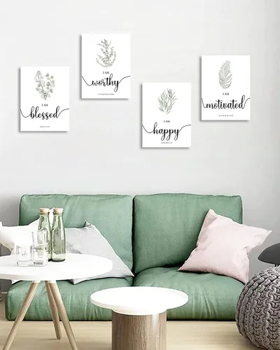 Miniatura 3 de Drsoum Arte inspirador enmarcado para pared, diseño botánico bohemio, decoración de pared, cita motivacional, oficina, estudio, sala de estar