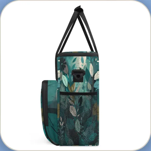 Miniatura 4 de Bolsa de viaje para cafetera, color turquesa, verde azulado, con hojas, bolsa de almacenamiento compatible con Keurig K-Mini o K-Mini Plus, ZZ
