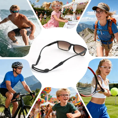Miniatura 8 de Correa de gafas a prueba de caídas: ¡nunca vuelvas a perder ni romper los vasos! Ajustable y seguro para niños activos, adultos