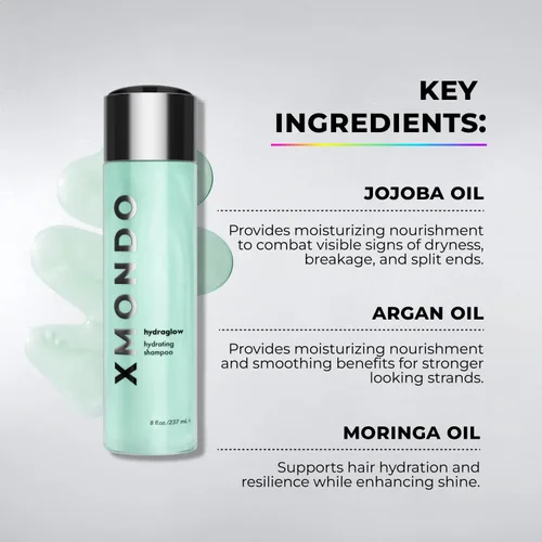Miniatura 2 de XMONDO Hair Hydraglow acondicionador hidratante Fórmula vegana con aceites de jojoba, argán y moringa para bloquear la humedad, controlar
