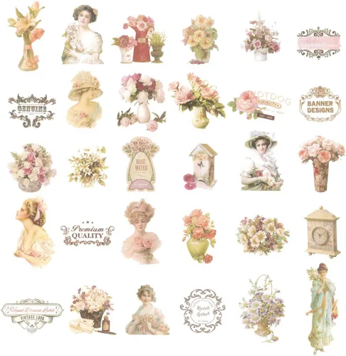 Miniatura 2 de allydrew Calcomanías decorativas para álbumes de recortes, Washi, manualidades para papelería, diario, fabricación de tarjetas (60 piezas)