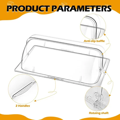 Miniatura 3 de 6 fundas transparentes para platos de roce de plástico de tamaño completo, tapa enrollable para platos de 21 x 13 x 6.7 pulgadas, tapas de bandeja