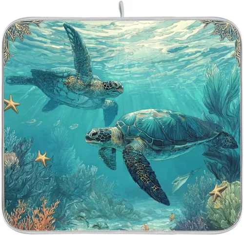Miniatura 46 de Tapete de secado de platos para encimera de cocina, tapete de secado de platos, tapete escurridor de platos, almohadilla de microfibra absorbente