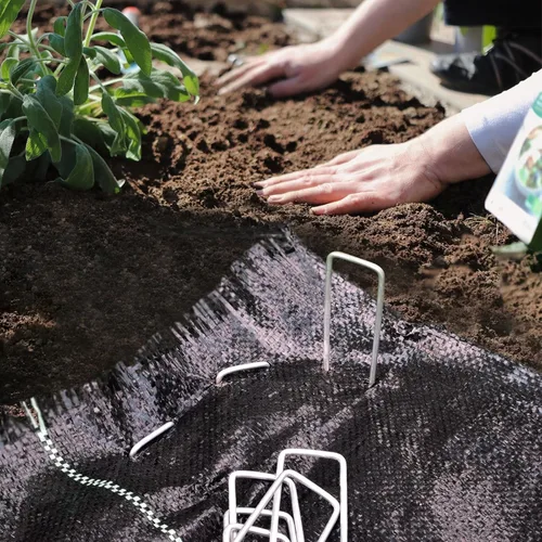 Miniatura 4 de MySit Estacas de jardín de 12 pulgadas, grapas de paisaje, estacas de tienda de campaña de 11Ga, 200 unidades, estacas de metal de acero galvanizado