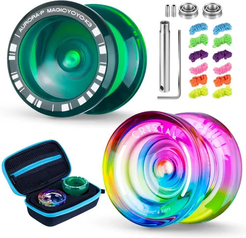 Miniatura 15 de MAGICYOYO Crystal Yoyo K3 Aurora-p, yoyó sensible para niños de 8 a 12 años, truco de giro de dedo profesional para avanzados, con rodamiento que