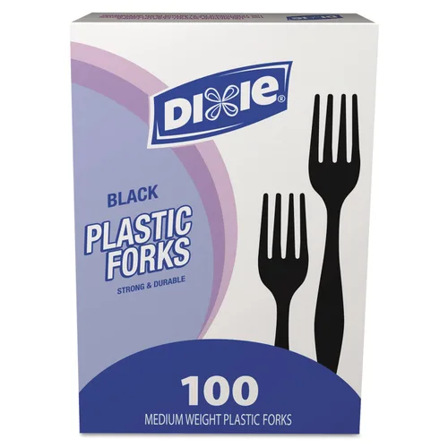Miniatura 2 de Dixie FM507CT Cubiertos de plástico, tenedores pesados de peso medio, negro (caja de 1000)