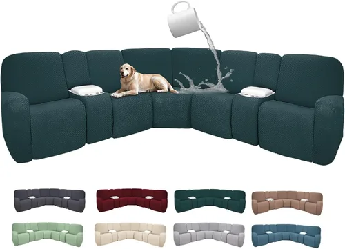 Miniatura 58 de Fundas de sofá reclinable seccional 100% impermeables para sofá reclinable en forma de L, funda de sofá modular de esquina en forma de L, fundas