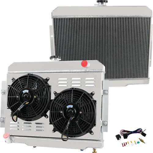 Relé de ventilador de aluminio de 3 filas para Jeep Cherokee/Scrambler CJ5 CJ6 CJ7 J10 J20 1974 1976 1977 1978 79 80 81 82 83 84 85 86 Radiador de 3