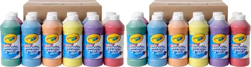 Crayola Pintura lavable (12 quilates), juego de pintura a granel para proyectos de arte para niños, 16 onzas, suministros de manualidades no