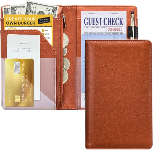 Miniatura 13 de Bloc de notas de servidor (paquete de 10) - 500 cheques de invitados en total - 1 parte de papel azul para cheques de invitados con recibo de azul