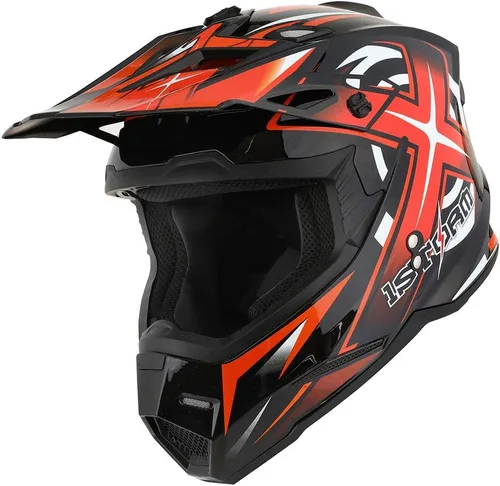 Miniatura 15 de 1Storm - Casco de motocross para adultos, BMX, MX, ATV, Dirt Bike, motocicleta cuádruple de cuatro ruedas, estilo de carreras, HF801 Sonic Blue
