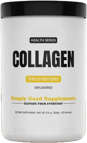 Colágeno en polvo – 0.39 oz de péptidos de colágeno hidrolizados tipo II por porción – Apoya la función de las articulaciones, elasticidad de la