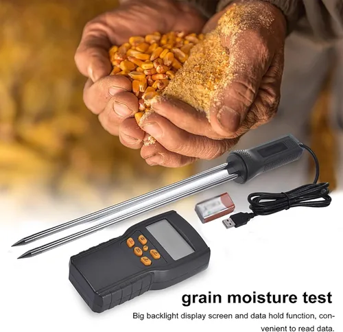 Miniatura 2 de Analizador digital de humedad de grano, probador de humedad de grano con pantalla de visualización, pesaje automático y sonda sensible de alta