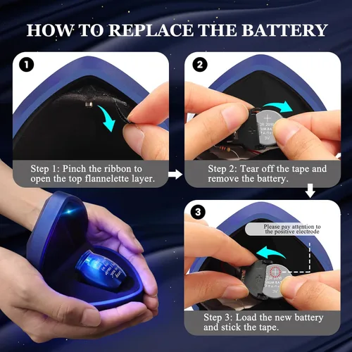 Miniatura 7 de Urnas de recuerdo pequeñas vienen con caja de corazón con luz (batería reemplazable), el mejor regalo conmemorativo por la pérdida de un ser Azul