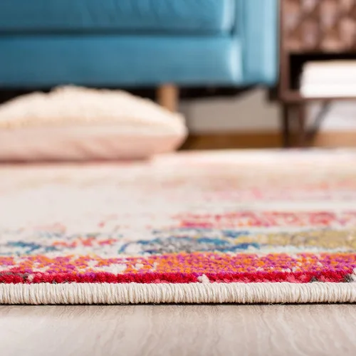 Miniatura 5 de SAFAVIEH Madison Collection - Alfombra de pasillo de 2 pies 2 pulgadas x 8 pies, color gris y naranja, diseño tribal bohemio, chic envejecido,
