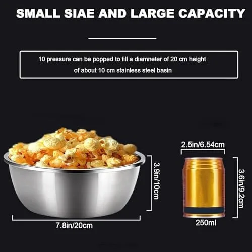 Miniatura 9 de Máquina de palomitas de maíz de aire caliente de alta presión, cañón manual chino vintage, amplificador de grano de 12.4 fl oz para fiestas, eventos