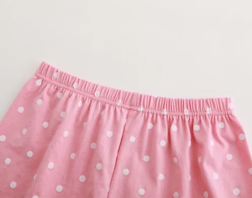 Miniatura 7 de MyFav Pijama para niñas jóvenes con bonito patrón de gato, pantalones cortos cómodos de algodón para dormir