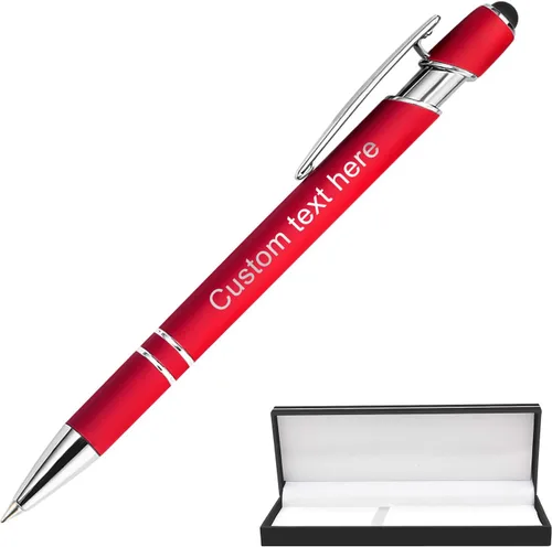 Miniatura 41 de Bolígrafos personalizados a granel con punta de lápiz capacitivo, bolígrafos personalizados de 0.020 in con nombre, logotipo o mensaje grabado