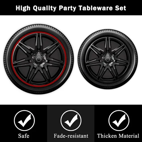 Miniatura 7 de 96 piezas de platos y servilletas de coches de carreras, suministros de fiesta, coches de carreras, decoraciones de fiesta de cumpleaños, regalos