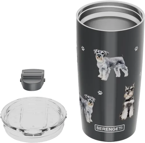 Miniatura 3 de SERENGETI Schnauzer - Vaso aislado al vacío de acero inoxidable de 20 onzas con tapa a prueba de derrames, impresión 3D, taza de viaje aislada