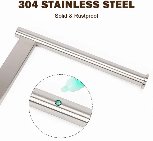Miniatura 6 de Soporte para toallas de mano para baño, toallero de mano en forma de L, toallero de cocina, organizador de encimera, material de acero inoxidable